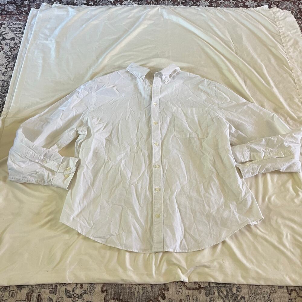NWT White Cotton Long Sleeve Button Down Men's Sz XXL Preppy Casual